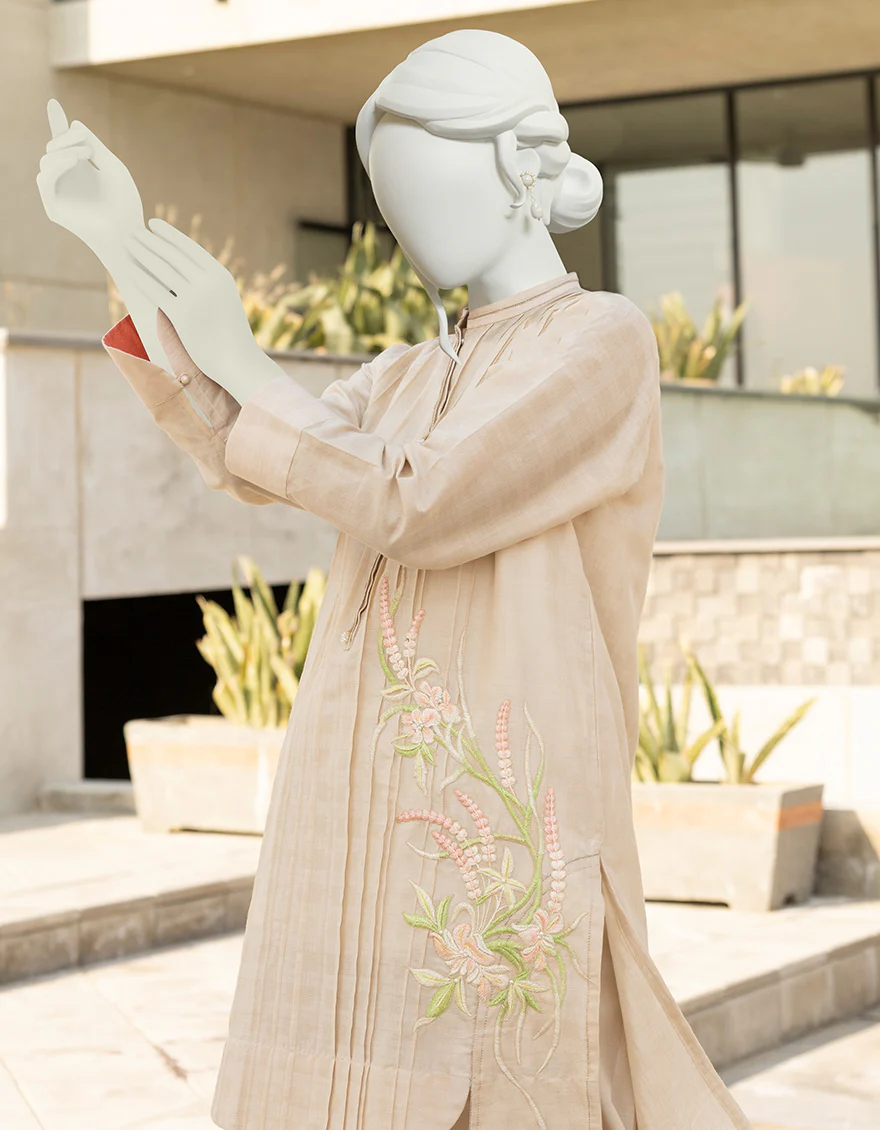 BEIGE JACQUARD KURTI | JJLK-S-JSS-US-22-316 FB/DAFFODIL - Image 3
