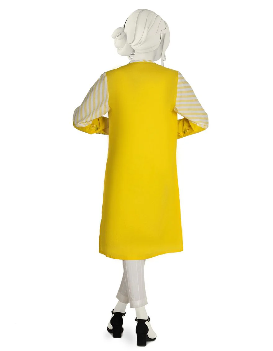 YELLOW LAWN KURTI | JJLK-S-JSS-US-22-322 FB/FRIDA-1-22 - Image 2