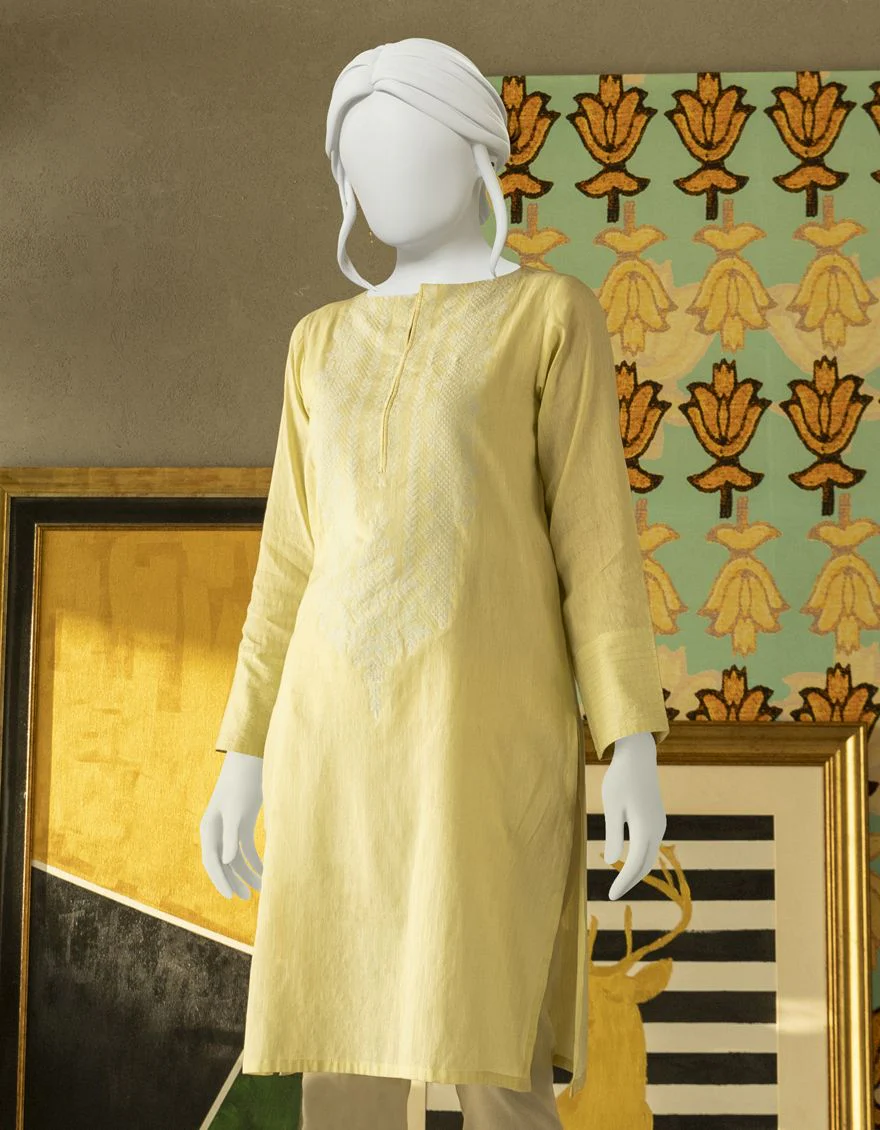 YELLOW KURTI | JJLK-S-JSS-US-22-332 FB/PLK-008 - Image 2