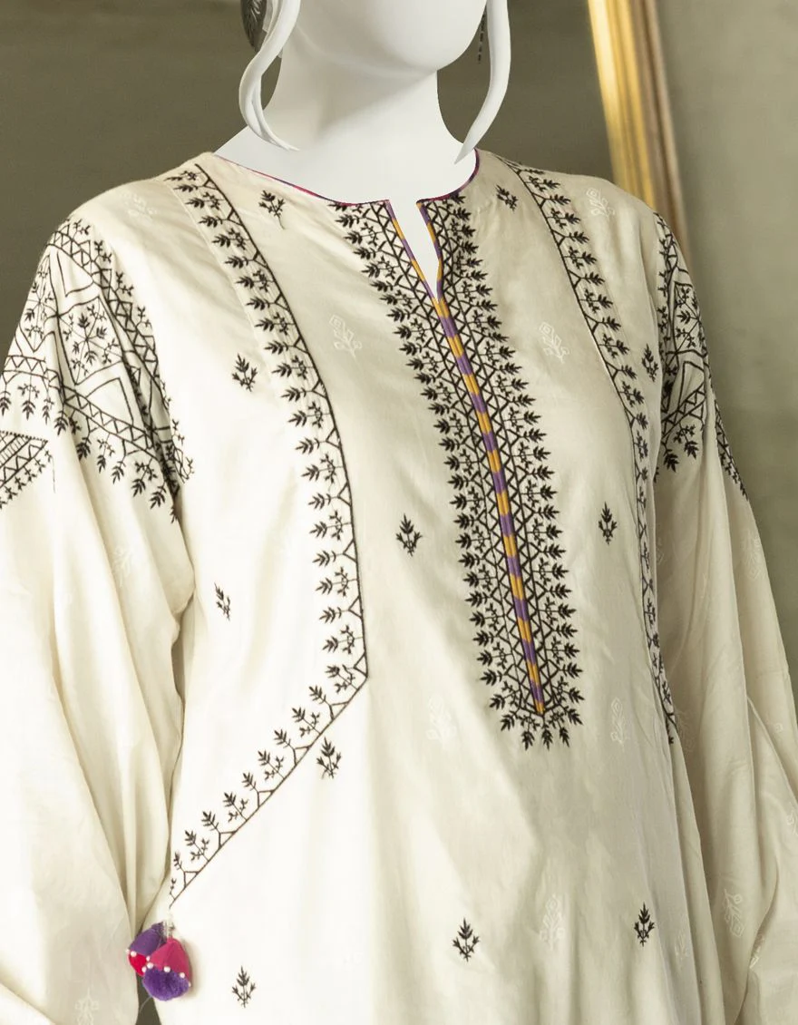 WHITE KURTI | JJLK-S-JSS-US-22-335 FB/IVORY AMORE - Image 2