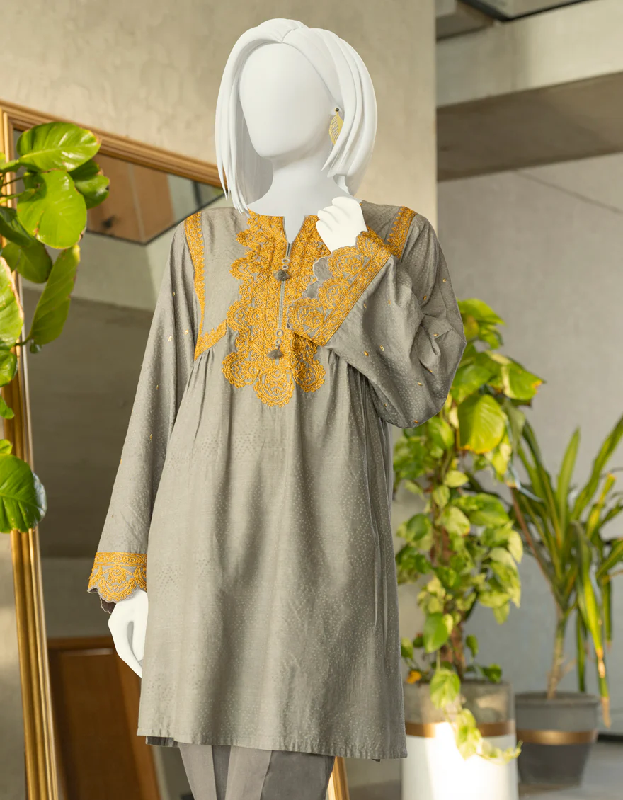 GREY LAWN KURTI | JJLK-S-JSS-US-22-336 FB/CHROME CHORD - Image 3