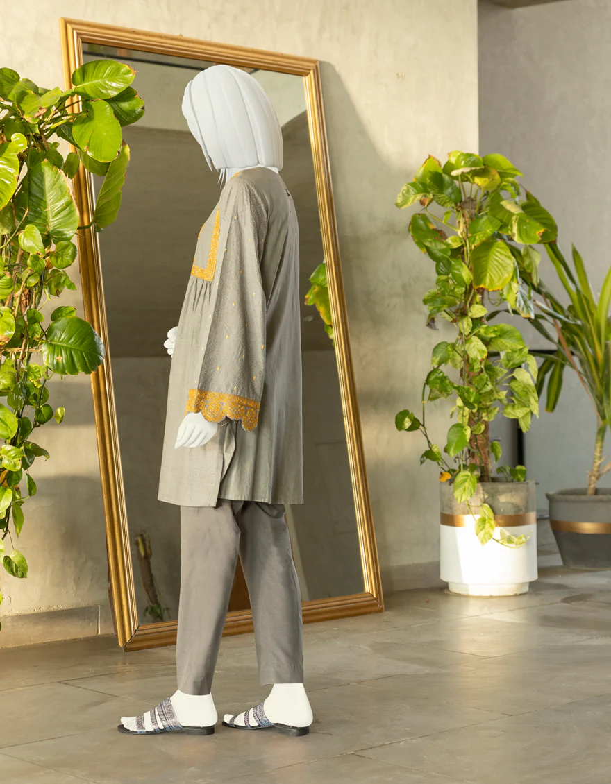 GREY LAWN KURTI | JJLK-S-JSS-US-22-336 FB/CHROME CHORD - Image 4