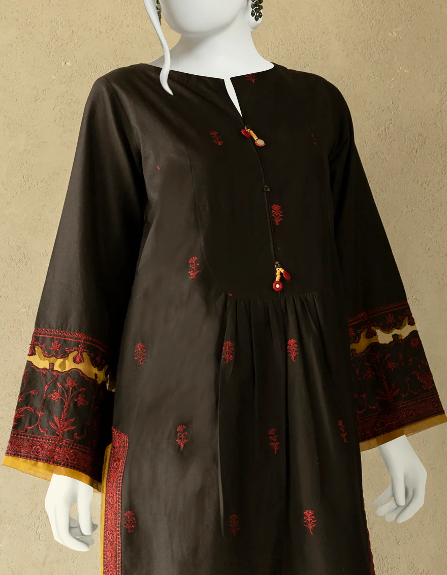 BLACK LAWN KURTI | JJLK-S-JSS-US-22-337 FB/MUGHAL BEAUTY - Image 2