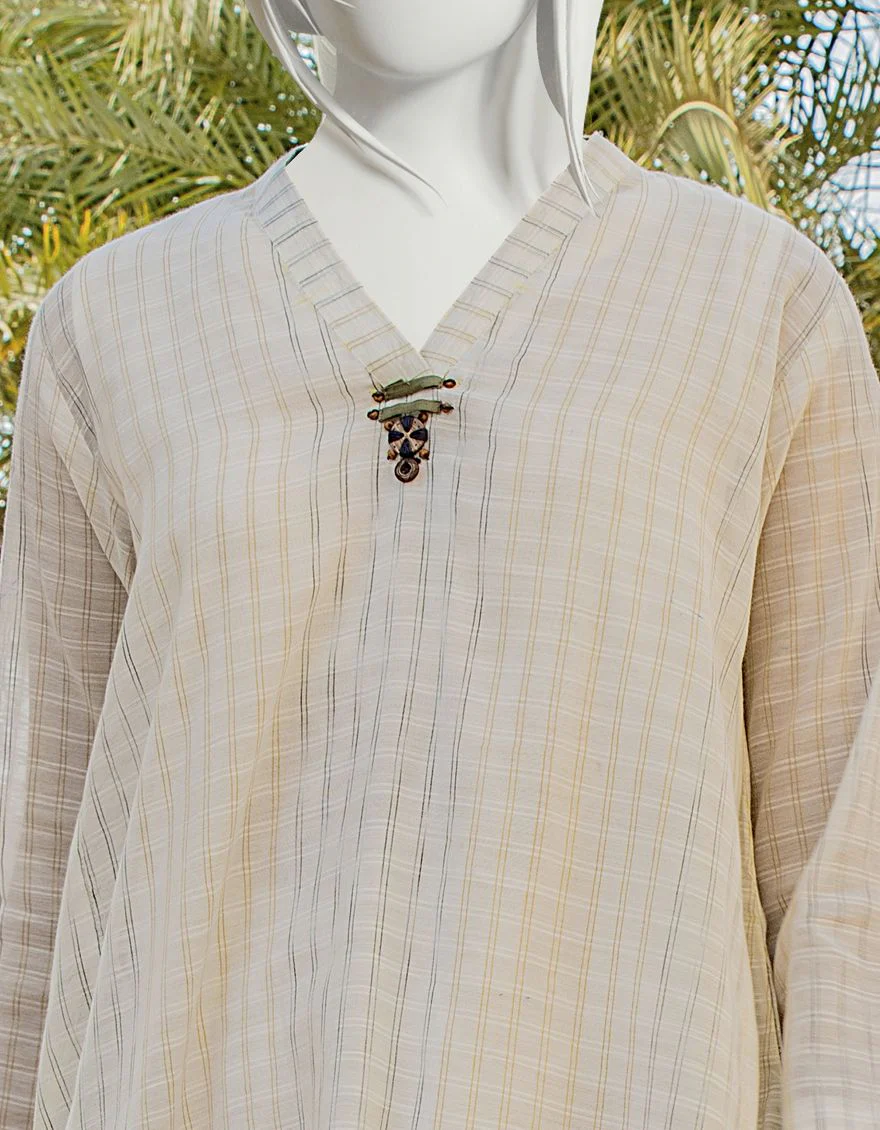 WHITE KURTI | JJLK-S-JSS-US-22-346 FB/CHECKED - Image 3