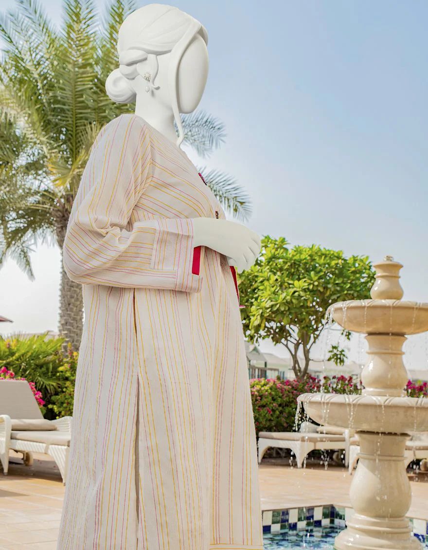 OFF WHITE TEXTURED KURTI | JJLK-S-JSS-US-22-348 FB/STRIPED - Image 2