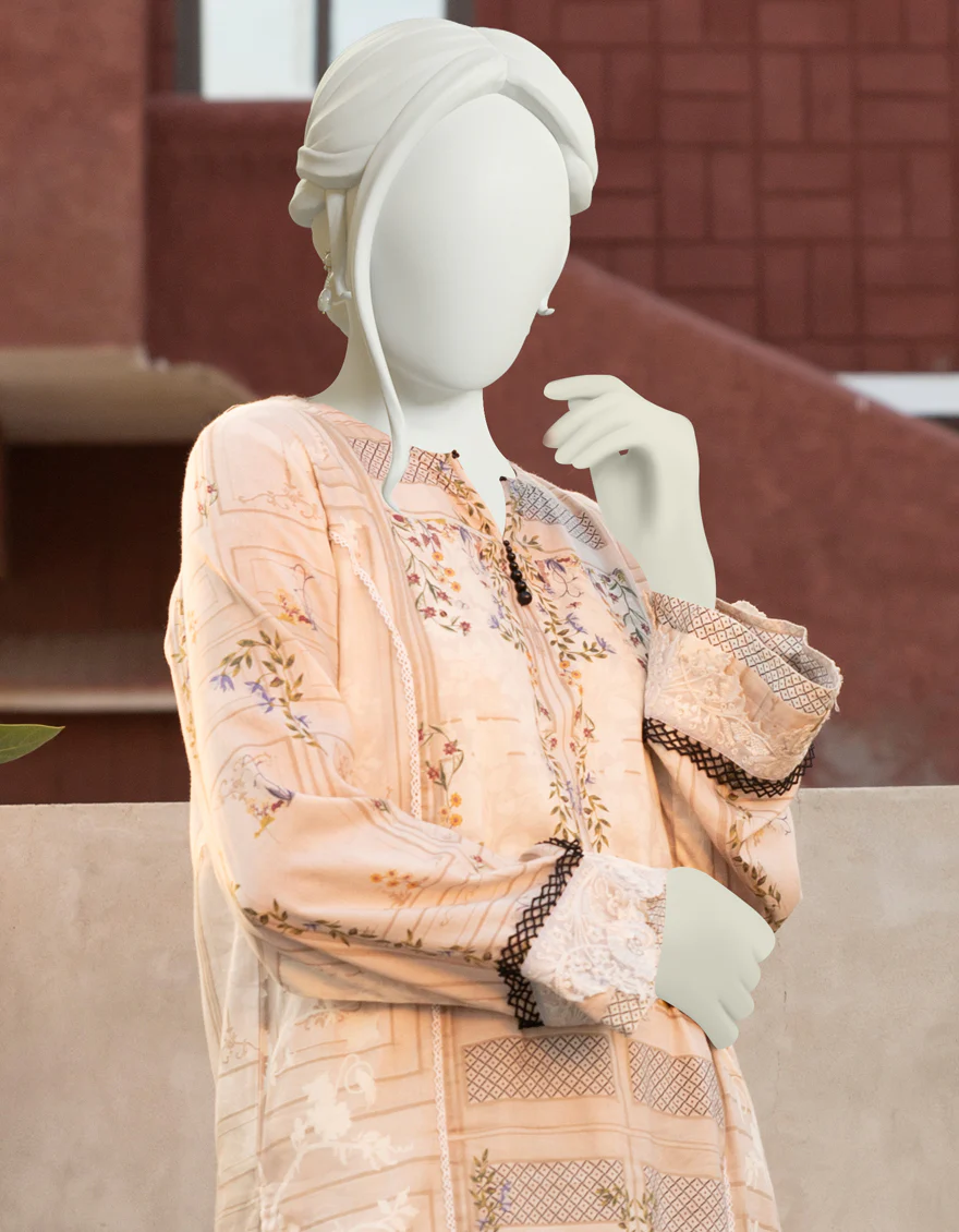 BEIGE LAWN KURTI | JJLK-S-JSS-US-22-354 FB/SIMITH - Image 2