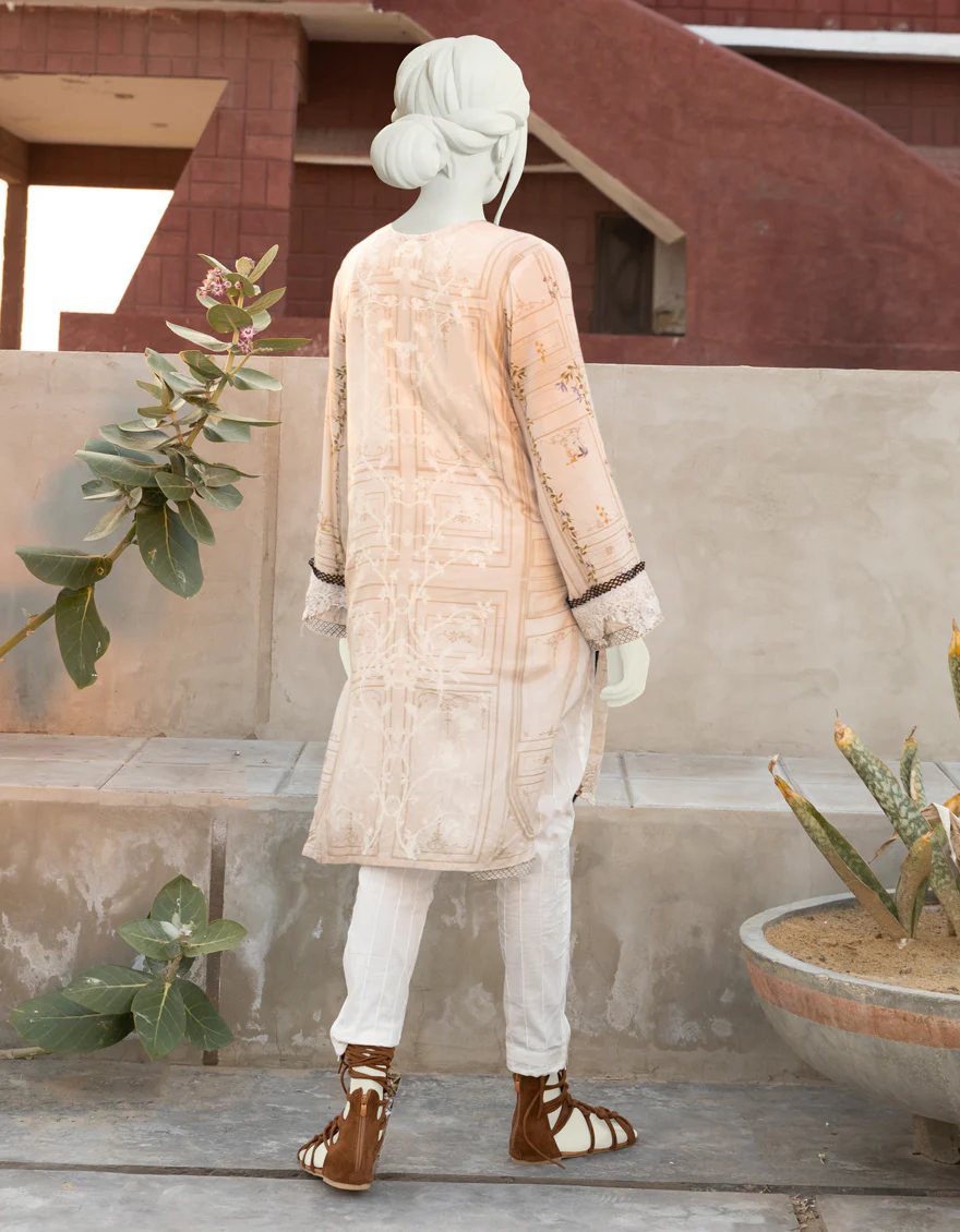 BEIGE LAWN KURTI | JJLK-S-JSS-US-22-354 FB/SIMITH - Image 3