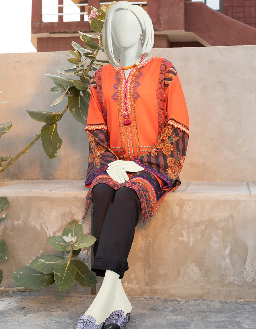 ORANGE LINEN KURTI | JJLK-S-JSS-US-22-357 FB/REEF - Image 4