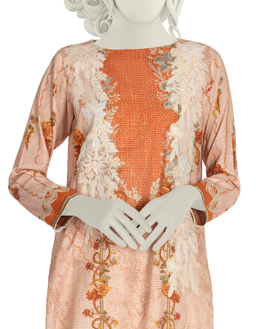 PEACH VISCOSE KURTI | JJLK-S-JSS-US-22-358 FB/CORAL-458 - Image 3
