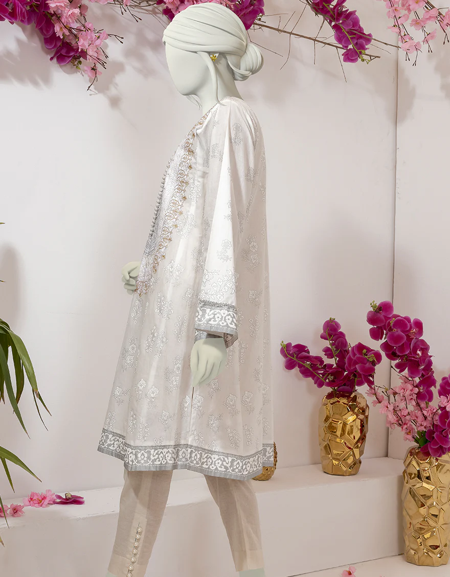 WHITE LAWN KURTI | JJLK-S-JSS-US-22-382 FB/KISWA - Image 2