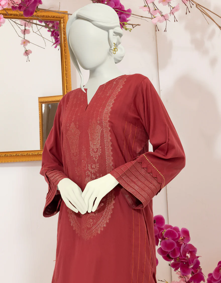 RED JACQUARD KURTI | JJLK-S-JSS-US-22-388 FB/PLK-012 - Image 3