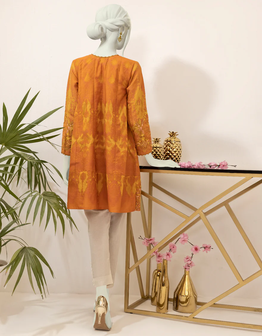 ORANGE JACQUARD KURTI | JJLK-S-JSS-US-22-401 FB/AYLEEN - Image 2