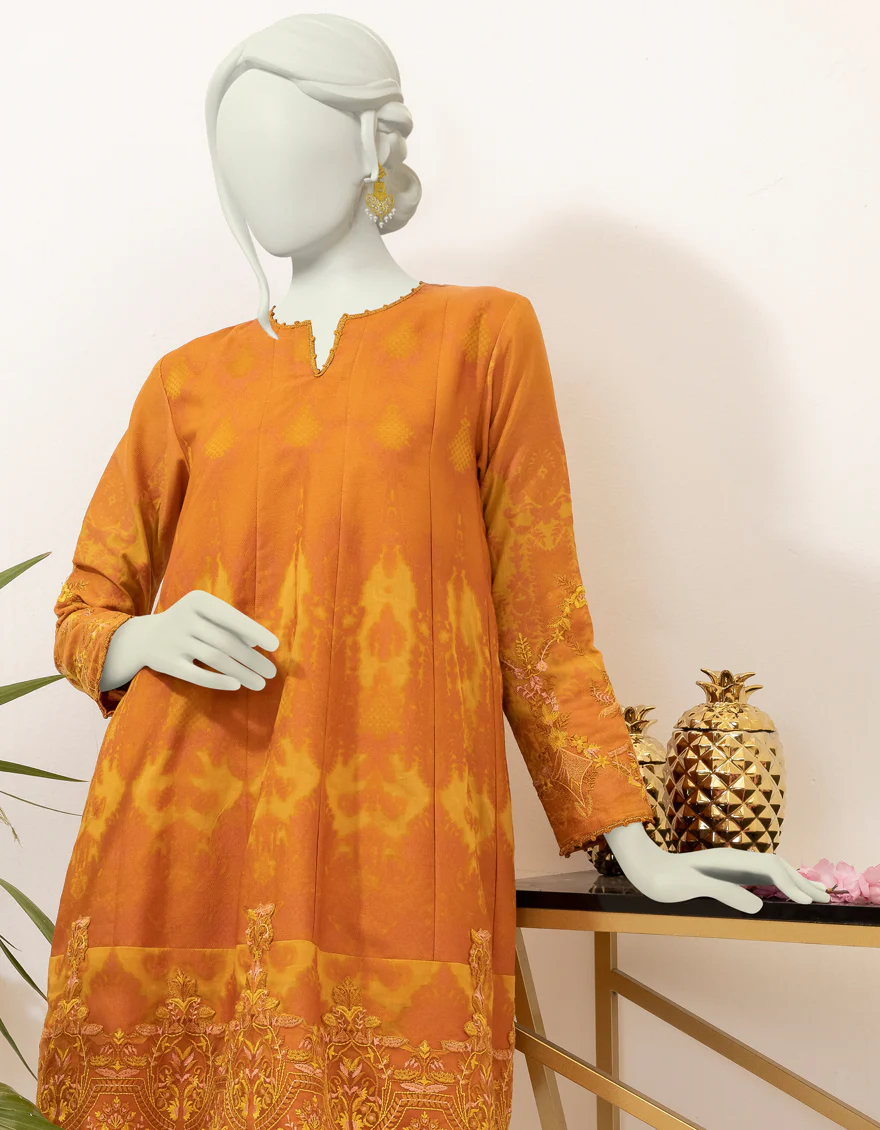 ORANGE JACQUARD KURTI | JJLK-S-JSS-US-22-401 FB/AYLEEN - Image 3