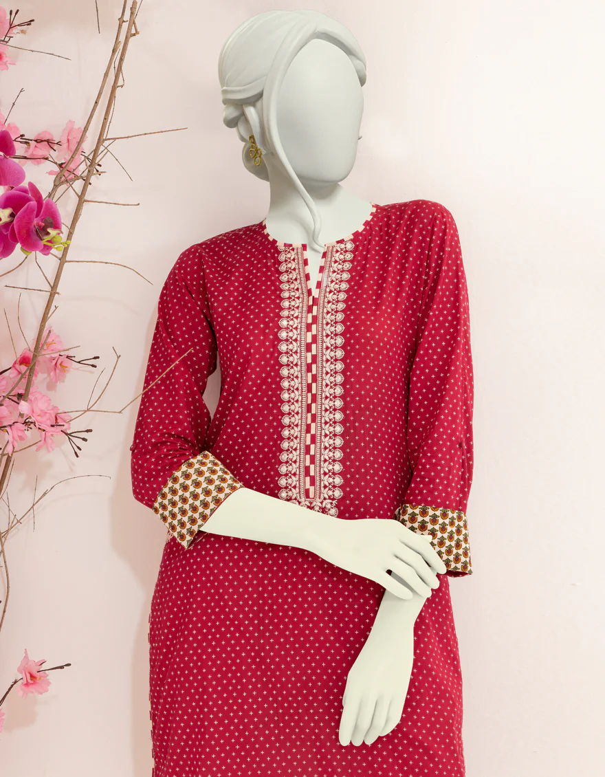 PINK LAWN KURTI | JJLK-S-JSS-US-22-409 FB/SKY LIGHT - Image 3