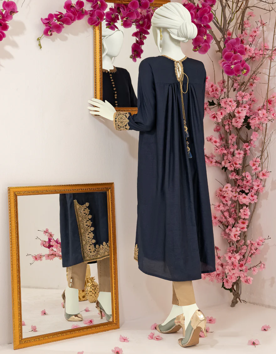 INDIGO RAW SILK KURTI | JJLK-S-JSS-US-22-413 FB/MK-18 - Image 2