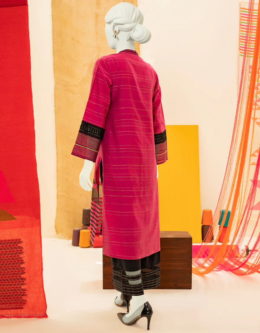 PINK JACQUARD KURTI | JJLK-S-JSS-US-22-419 FB/EMK-008 - Image 2