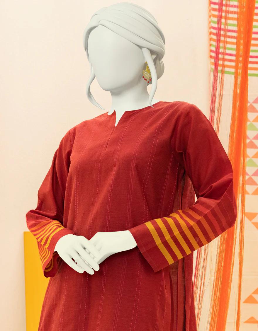 MAROON JACQUARD KURTI | JJLK-S-JSS-US-22-420 FB/EMK-005 - Image 3
