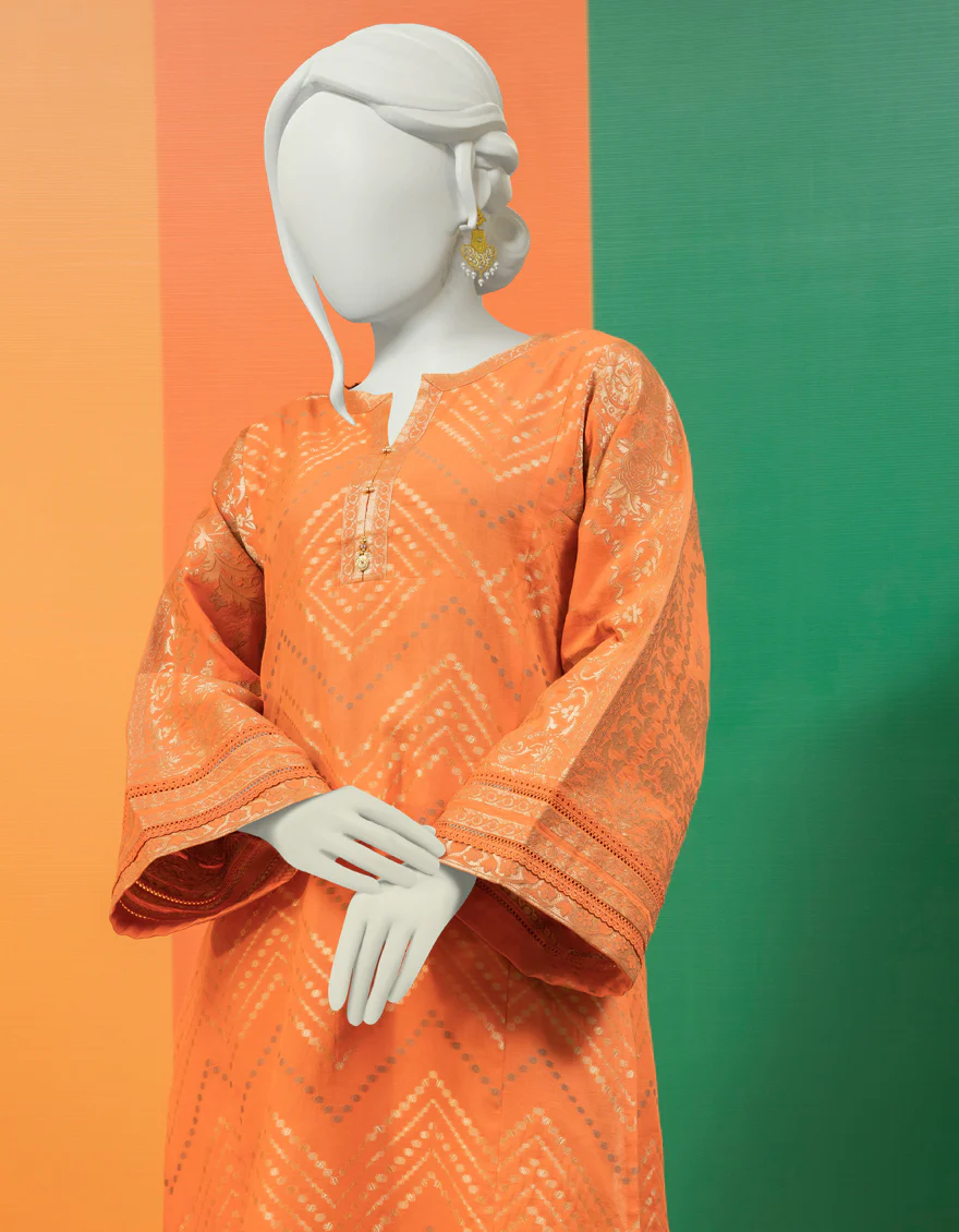ORANGE JACQUARD KURTI | JJLK-S-JSS-US-22-428 FB/PAMILLE - Image 3