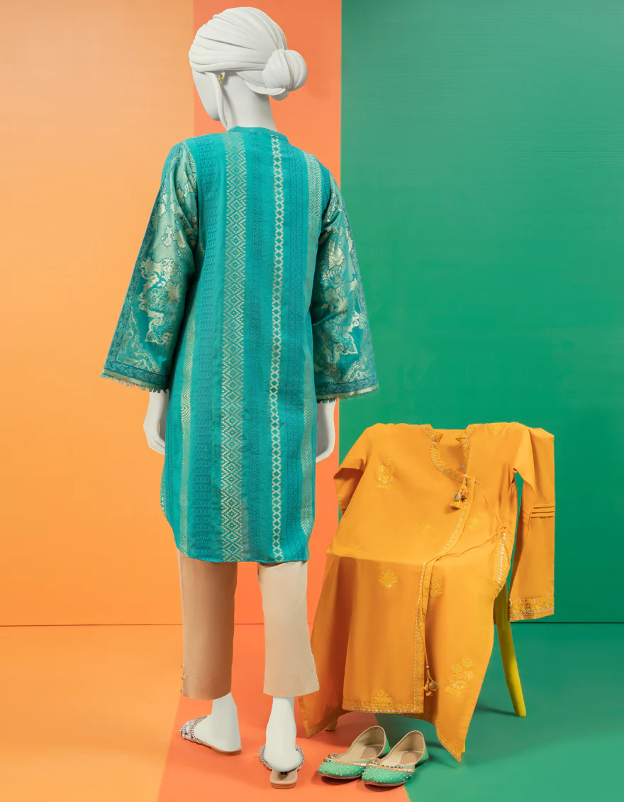 GREEN JACQUARD KURTI | JJLK-S-JSS-US-22-429 FB/BLANCHE - Image 2