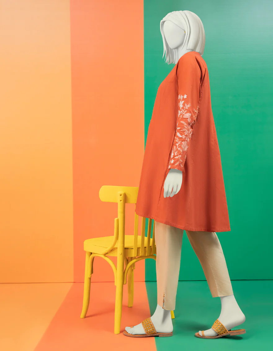 RUST LAWN KURTI | JJLK-S-JSS-US-22-438 FB/GARS HASP - Image 2
