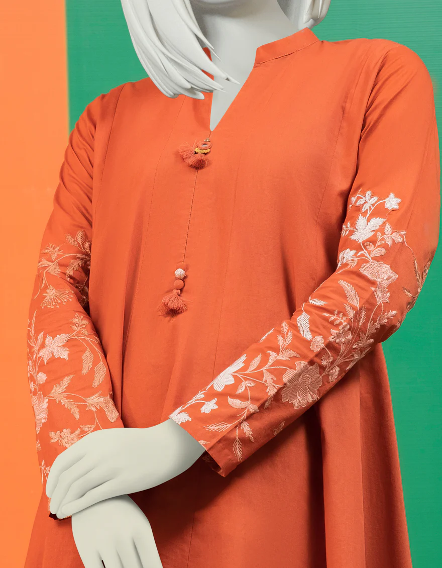 RUST LAWN KURTI | JJLK-S-JSS-US-22-438 FB/GARS HASP - Image 3