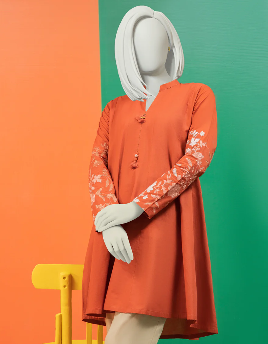 RUST LAWN KURTI | JJLK-S-JSS-US-22-438 FB/GARS HASP - Image 4