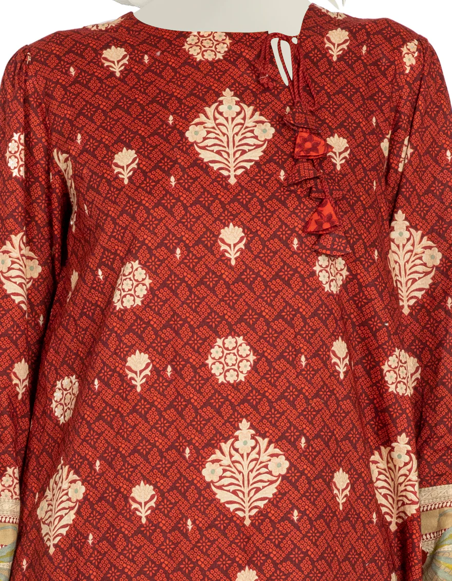 MAROON LAWN KURTI | JJLK-S-JSS-US-22-444 FB/BRIELLE - Image 3