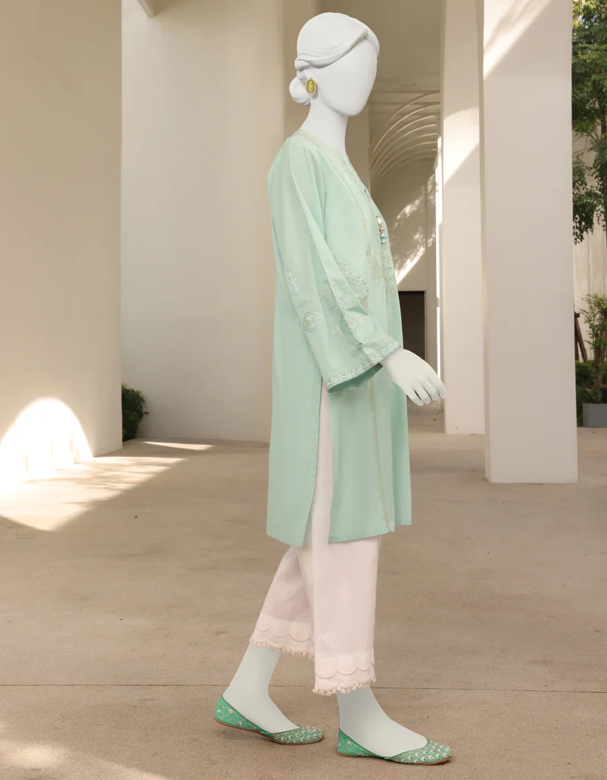 MINT GREEN LAWN KURTI | JJLK-S-JSS-US-23-328 FB/MID NIGHT - Image 2