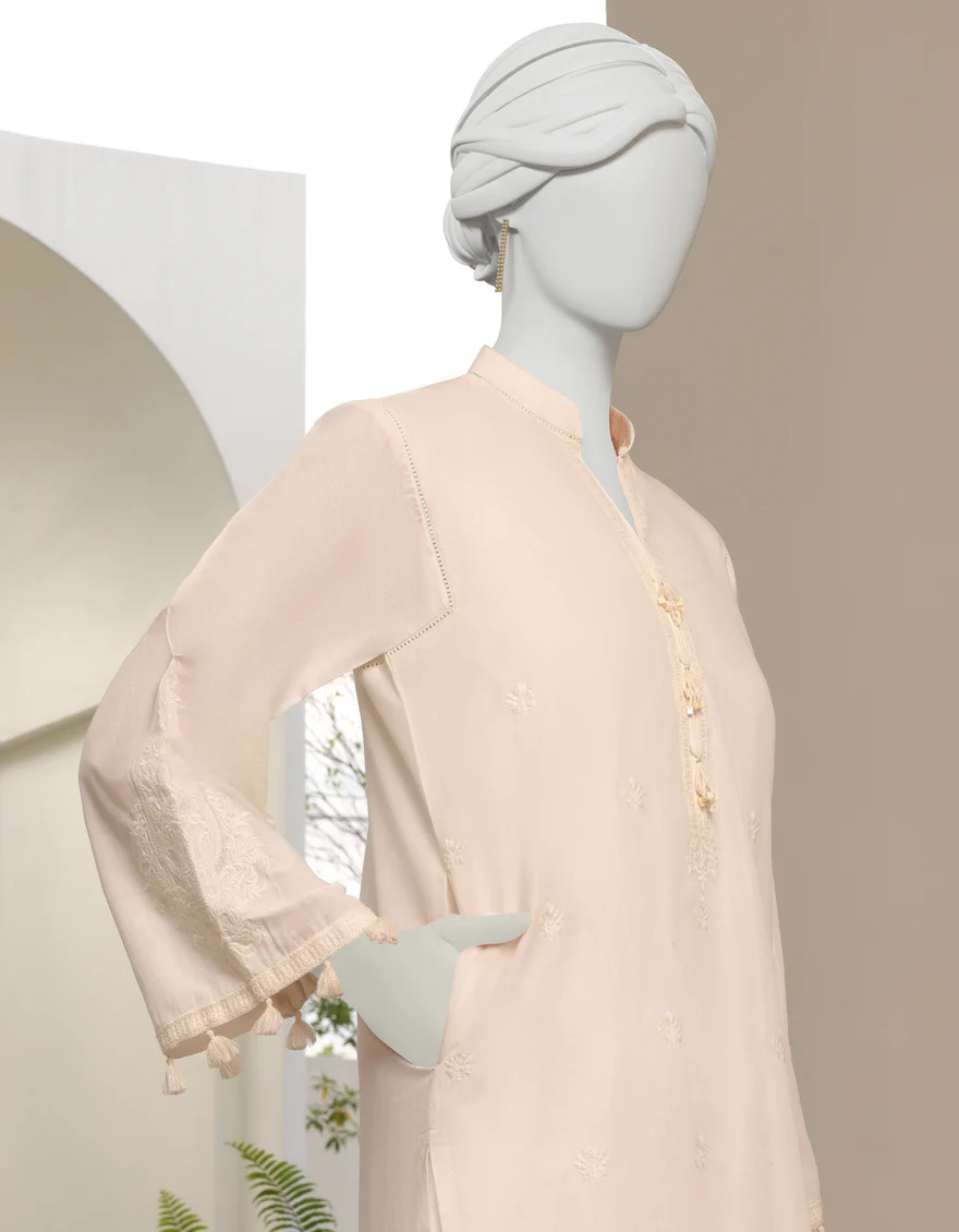 WHITE LAWN KURTI | JJLK-S-JSS-US-23-330 FB/JHUMKA-538/WHITE-01 - Image 3