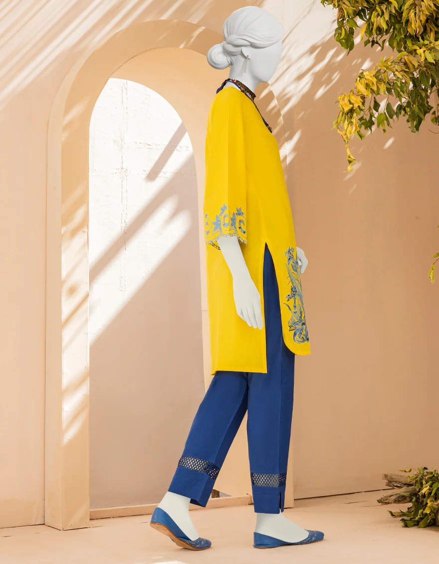 YELLOW LAWN KURTI | JJLK-S-JSS-US-23-333 FB/CITRON - Image 2