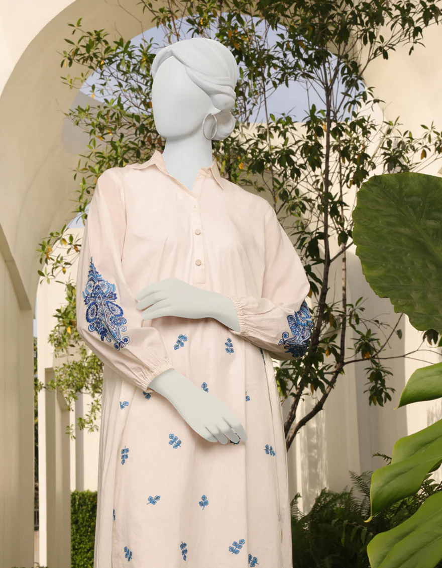 WHITE LAWN KURTI | JJLK-S-JSS-US-23-334 FB/NUETRAL - Image 3