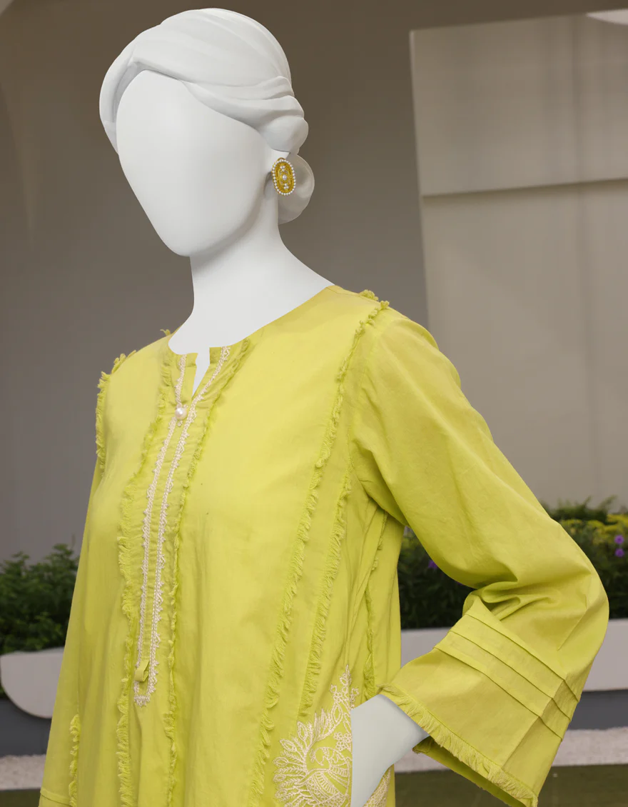 LIME GREEN LAWN KURTI | JJLK-S-JSS-US-23-341 FB/GRASSY - Image 3