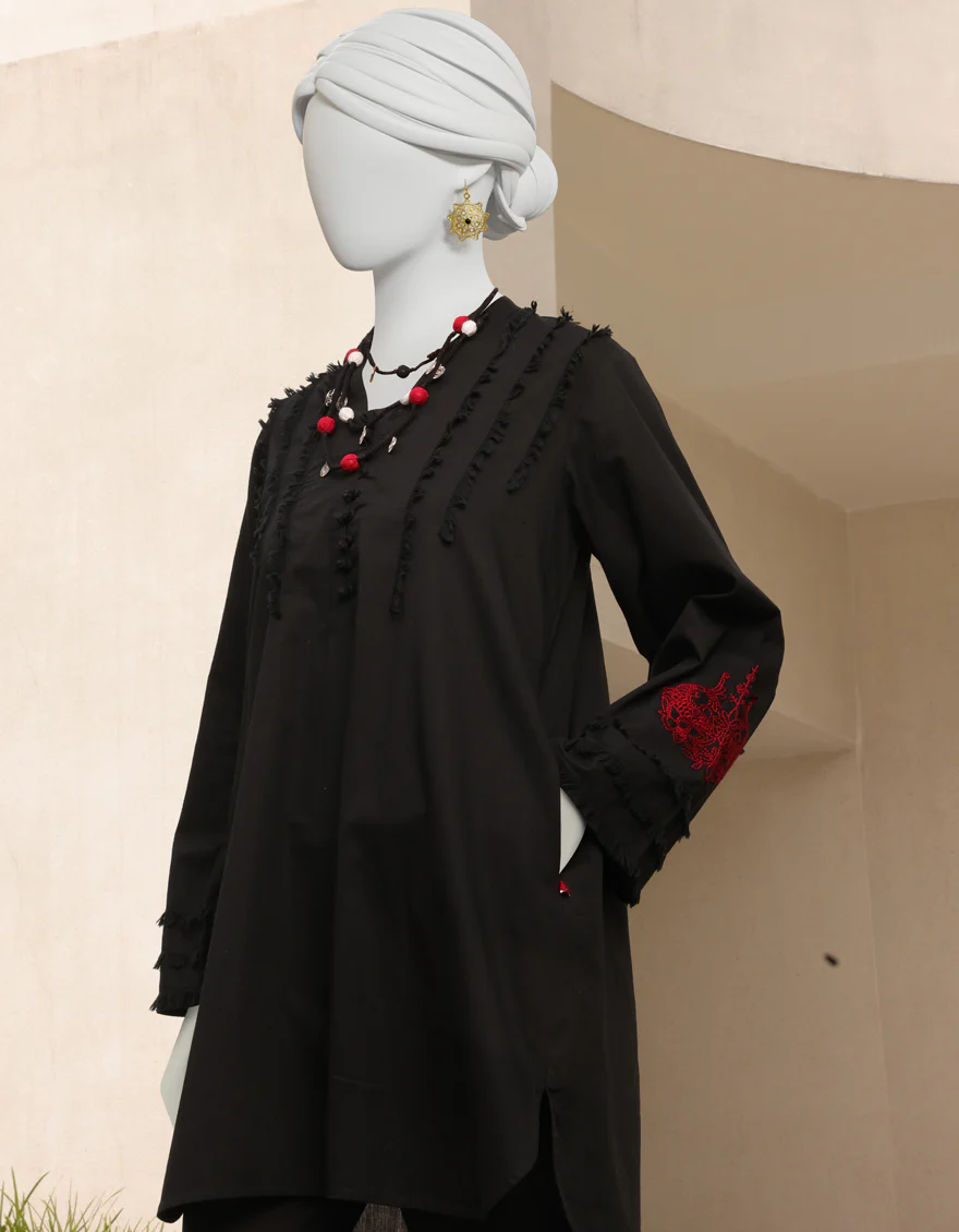 BLACK LAWN KURTI | JJLK-S-JSS-US-23-344 FB/RAVEN-669 - Image 3