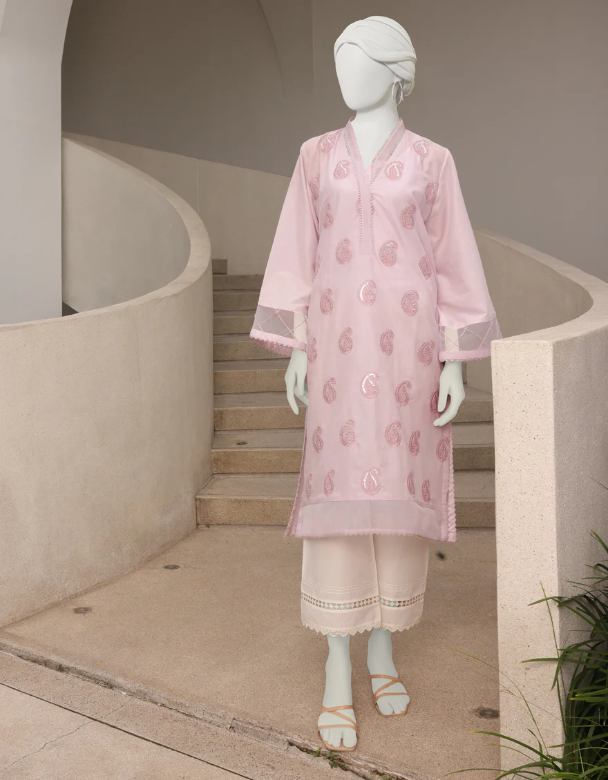 LILAC LAWN KURTI | JJLK-S-JSS-US-23-345 FB/MAUVE PAISLEY