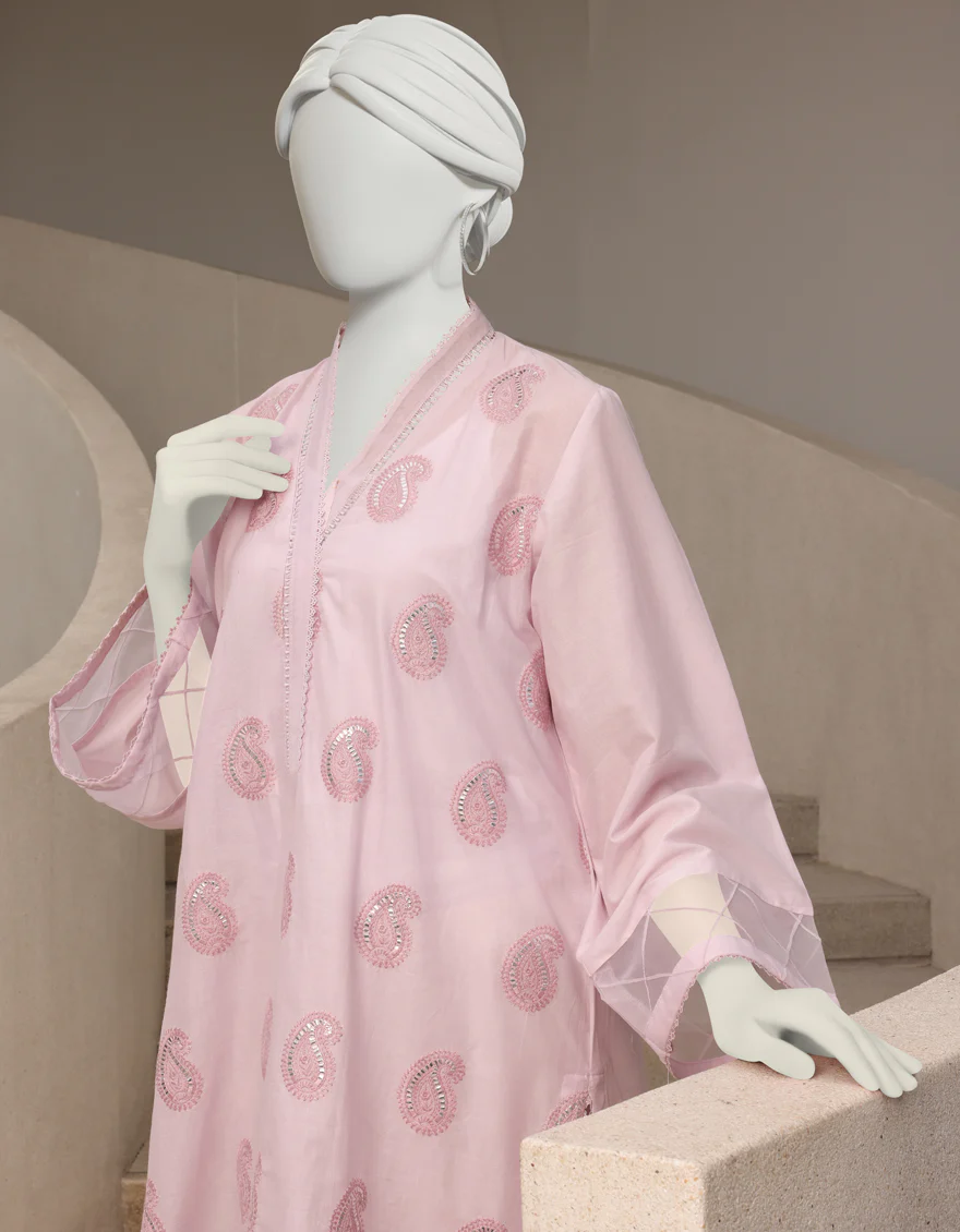 LILAC LAWN KURTI | JJLK-S-JSS-US-23-345 FB/MAUVE PAISLEY - Image 3
