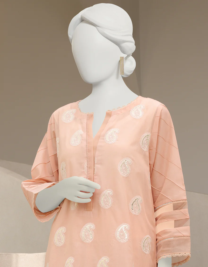 PEACH LAWN KURTI | JJLK-S-JSS-US-23-346 FB/PEACH PAISLEY - Image 3