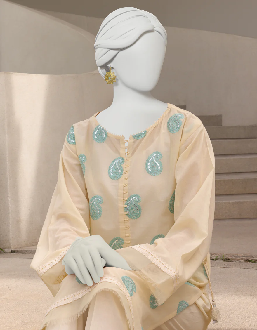 LIGHT YELLOW LAWN KURTI | JJLK-S-JSS-US-23-347 FB/PAISLEY-670 - Image 3