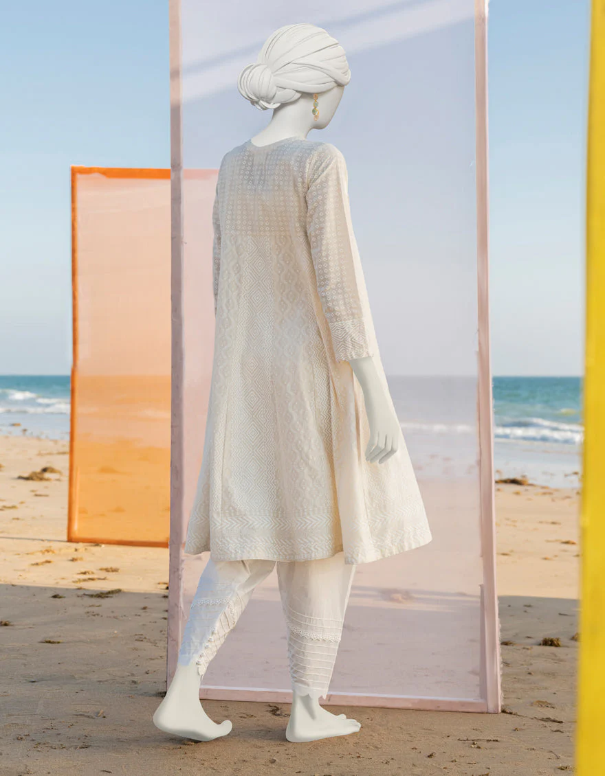 OFF WHITE LAWN KURTI | JJLK-S-JSS-US-23-363 FB/POIRE - Image 2