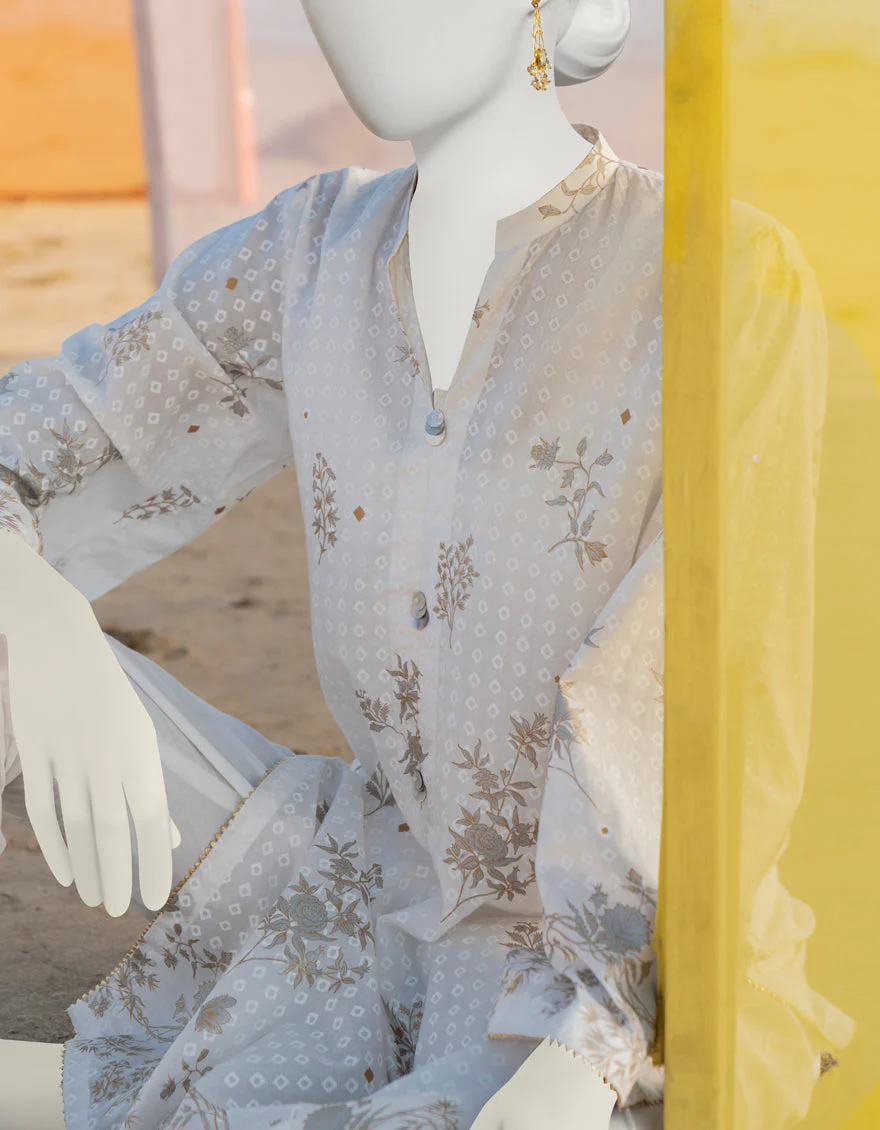 WHITE GOLD LAWN KURTI | JJLK-S-JSS-US-23-365 FB/POMME - Image 4