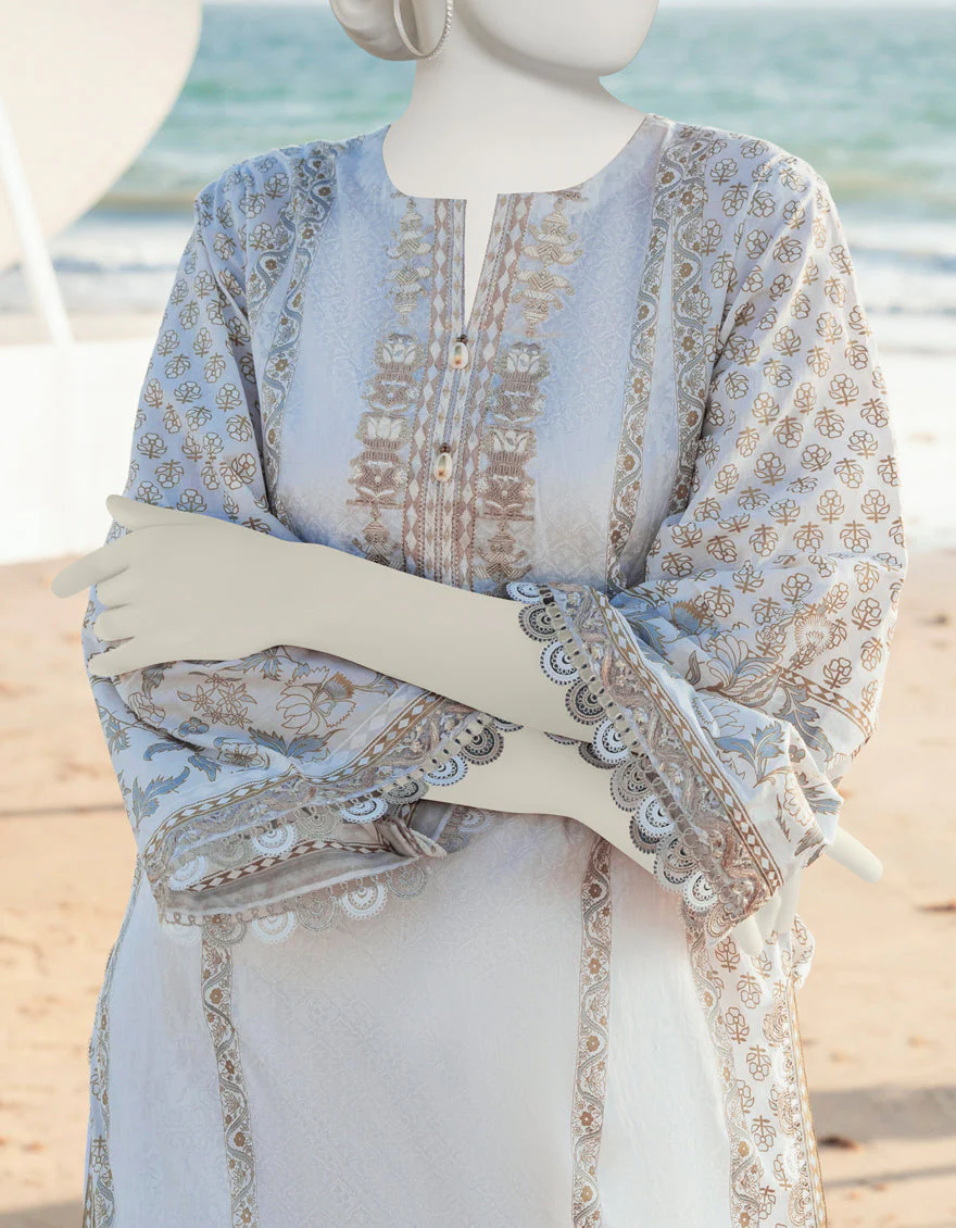 WHITE GOLD LAWN KURTI | JJLK-S-JSS-US-23-366 FB/PAMPLE MOOSE - Image 2