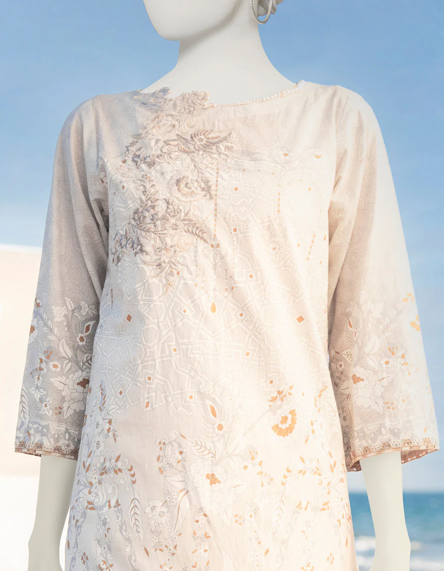 WHITE GOLD LAWN KURTI | JJLK-S-JSS-US-23-367 FB/CONFITURE - Image 3