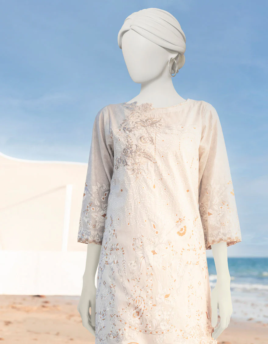 WHITE GOLD LAWN KURTI | JJLK-S-JSS-US-23-367 FB/CONFITURE - Image 5