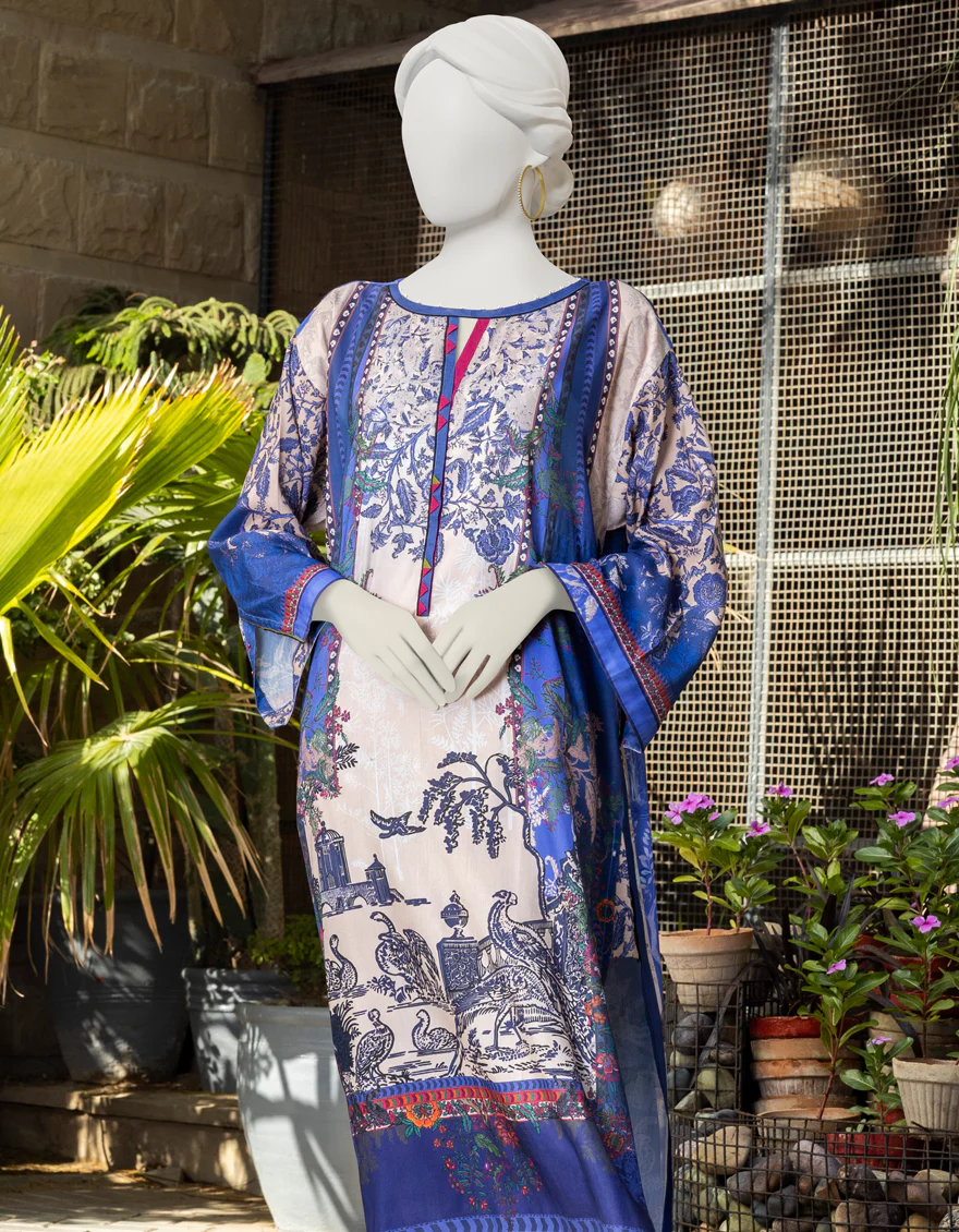 BLUE LAWN KURTI | JJLK-S-JSS-US-23-371 FB/DAHLIA-712 - Image 2