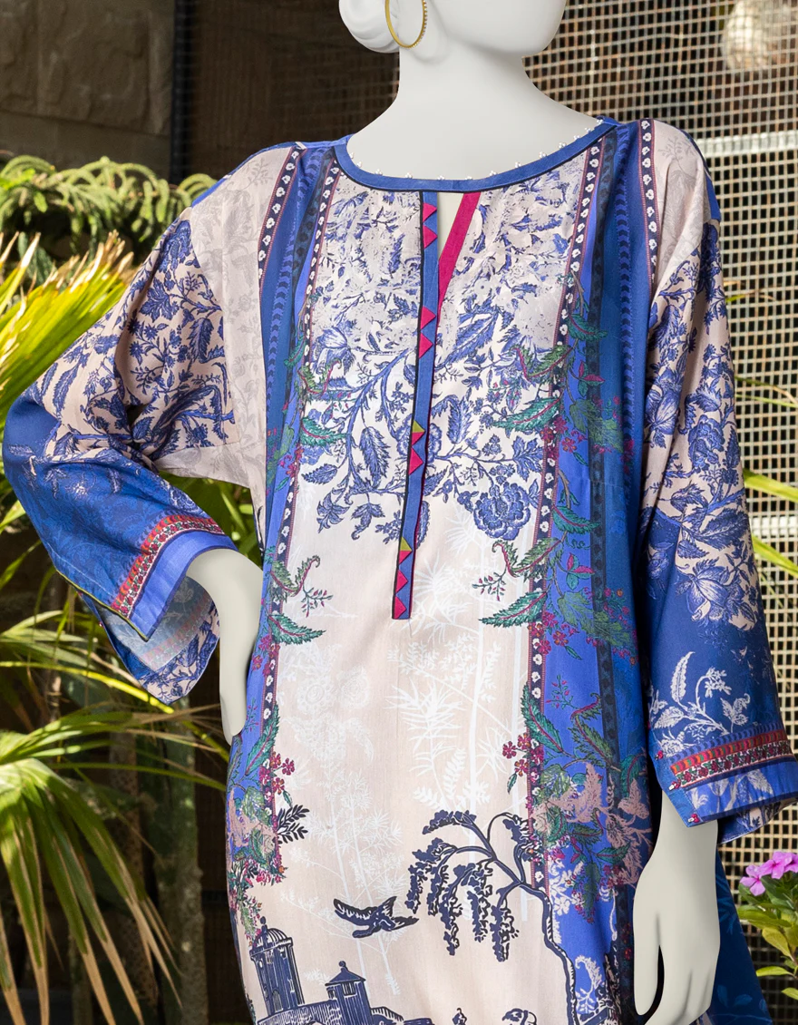 BLUE LAWN KURTI | JJLK-S-JSS-US-23-371 FB/DAHLIA-712 - Image 3