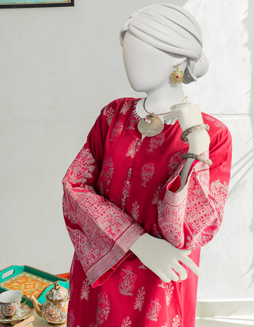 HOT PINK JACQUARD KURTI | JJLK-S-JSS-US-23-373 FB/LIT - Image 3