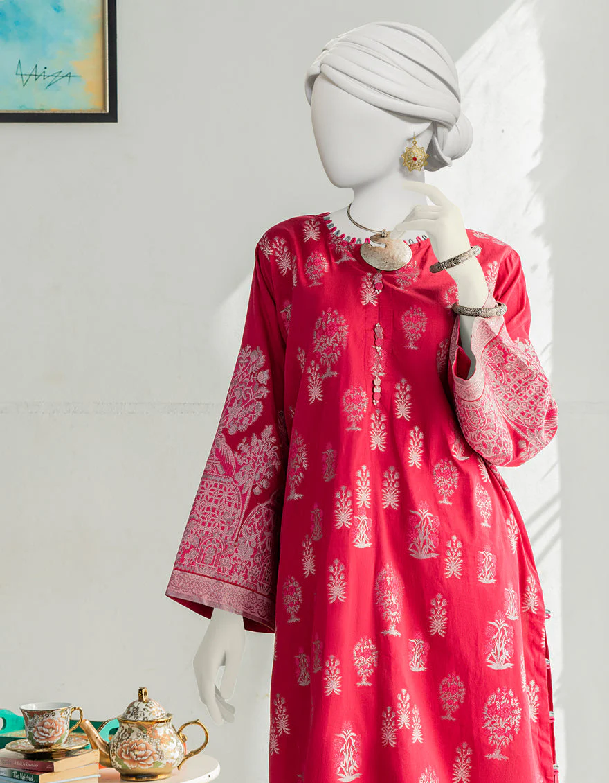 HOT PINK JACQUARD KURTI | JJLK-S-JSS-US-23-373 FB/LIT - Image 4