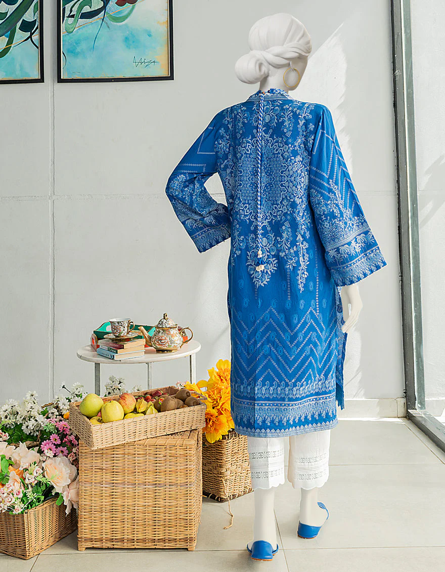 BLUE JACQUARD KURTI | JJLK-S-JSS-US-23-374 FB/CHAMBRE - Image 2