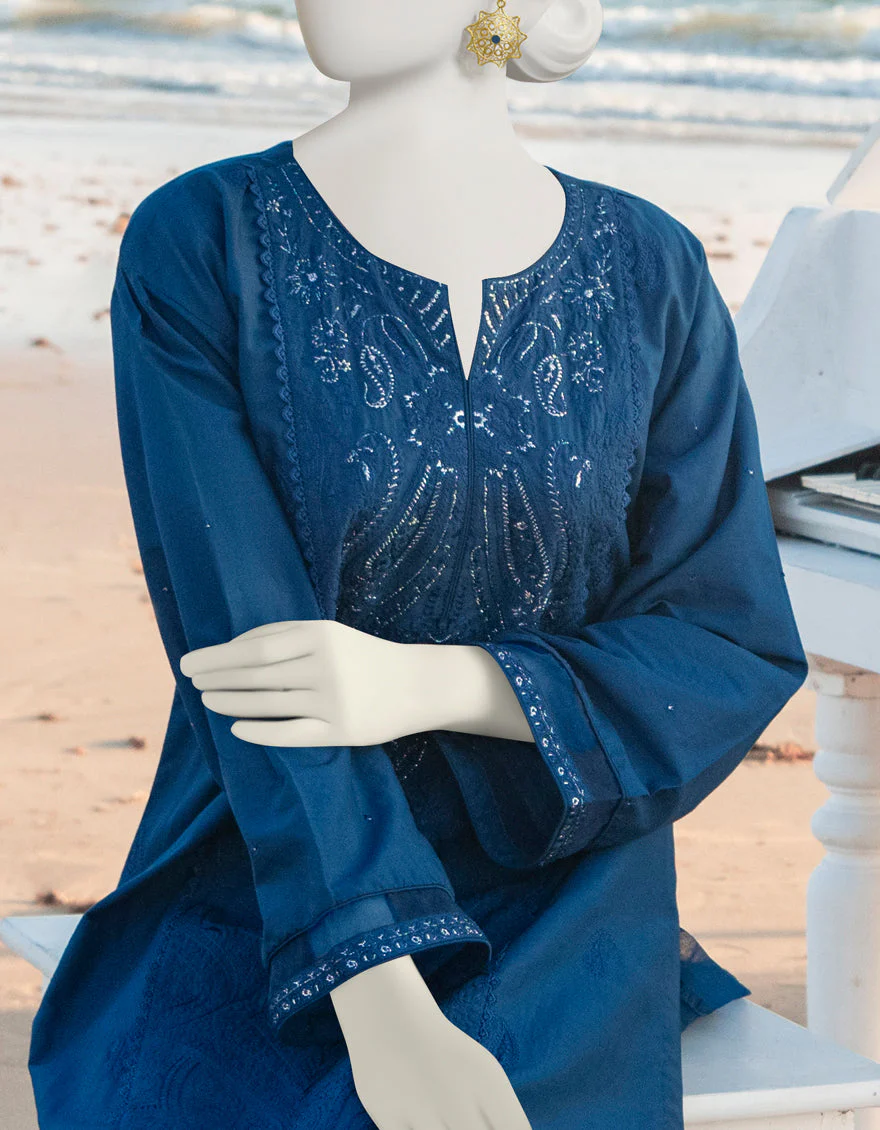 BLUE LAWN KURTI | JJLK-S-JSS-US-23-375 FB/BLUE BASIL - Image 2