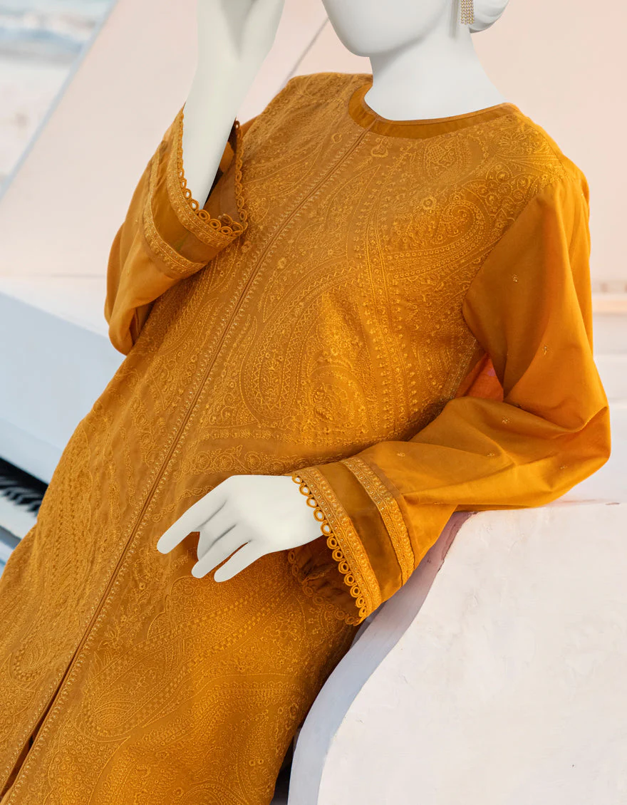 OCHER LAWN KURTI | JJLK-S-JSS-US-23-376 FB/TURMERIC - Image 2