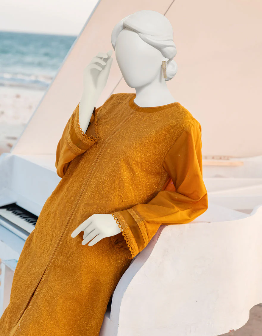 OCHER LAWN KURTI | JJLK-S-JSS-US-23-376 FB/TURMERIC - Image 3